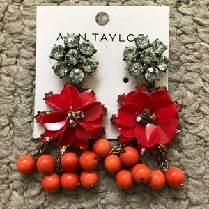 Ann Taylor Flower Statement Earrings
